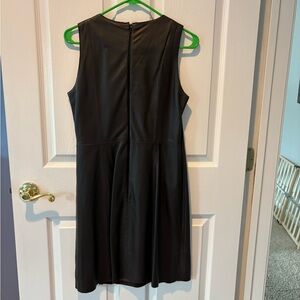 Chocolate Brown Leather Sheath Dress